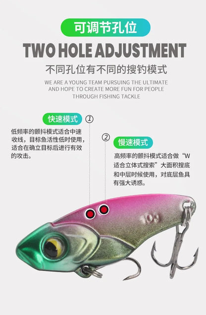 NEW 1PC Metal VIB Fishing Lures 5g 7g 10g 15g Metal Jig Crankbait Wobbler Vibration Baits Pesca Tackle for Trout Bass Pike Perch