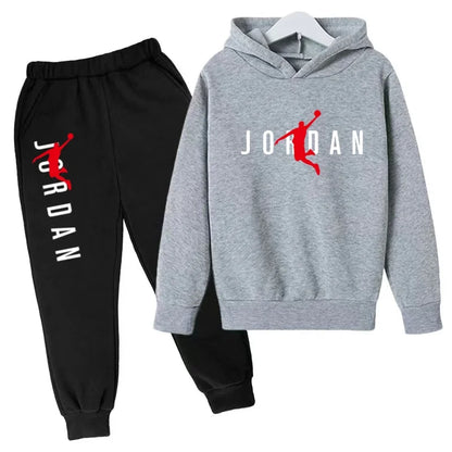 Kids Hoodie Basketball Letters Pullover 3-12Yrs Coat Sweatshirt+Pants Boy Girl Toddler Jogging Clothes Leisure Fashion Brand Set