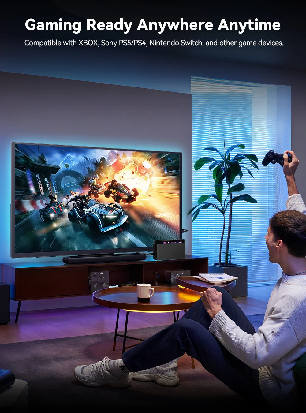 UPERFECT 24,5" Portabel Gaming Monitor – 240Hz 1ms IPS 460 nits HDR10 FreeSync USB-C Mini-HDMI VESA Laptop PS5 Switch