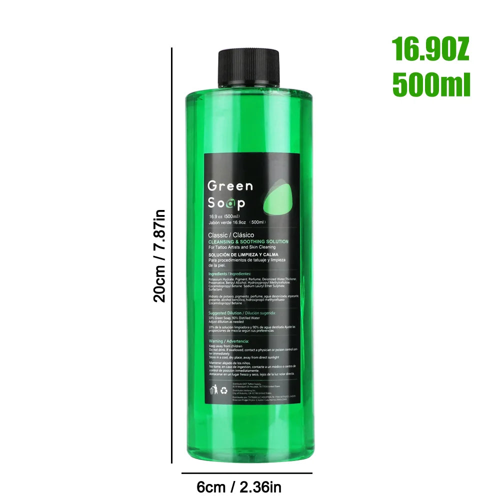 30/250/500ML Tattoo Green Soap High Concentration Original Liquid Cleaning Liquid Foam Rich Tattoo Cleaning Products