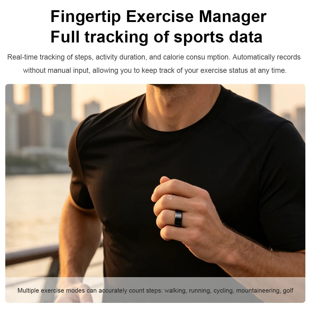 IP68 Waterproof Ceramic NFC Smart Ring Door Access Control Sleep Sports Health Tracking Minimalist Wearable Smartlife Key Ring
