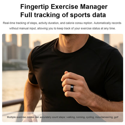IP68 Waterproof Ceramic NFC Smart Ring Door Access Control Sleep Sports Health Tracking Minimalist Wearable Smartlife Key Ring