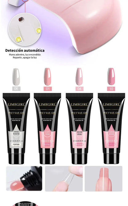 Limegirl Semi-Permanent  8ml Nail Gel Polish Kit With USB UV Lamp Soak Off Base&Top Coat Varnish Manicure Set  for Nails Salons