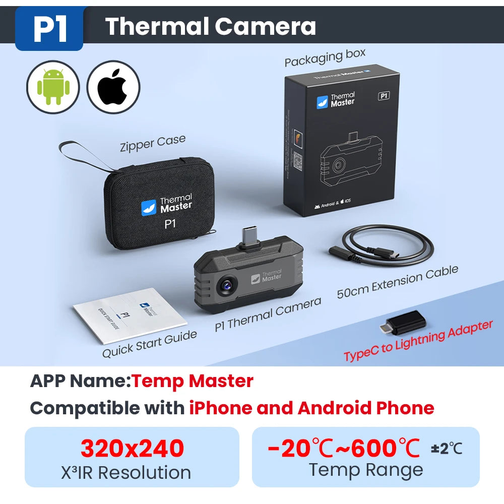 Värmekamera P1 för USB-C iPhone och Android 320x240