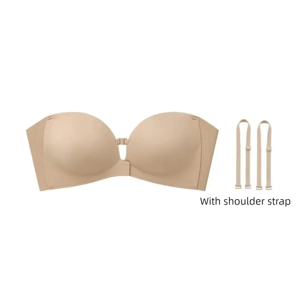 Dam KUCLUT Issilke Shapewear BH – Sömlös Push-up Trådlös Magkontroll Kylande Osynlig, Svart & Hudton 70–85 A–C