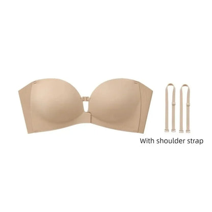 Dam KUCLUT Issilke Shapewear BH – Sömlös Push-up Trådlös Magkontroll Kylande Osynlig, Svart & Hudton 70–85 A–C