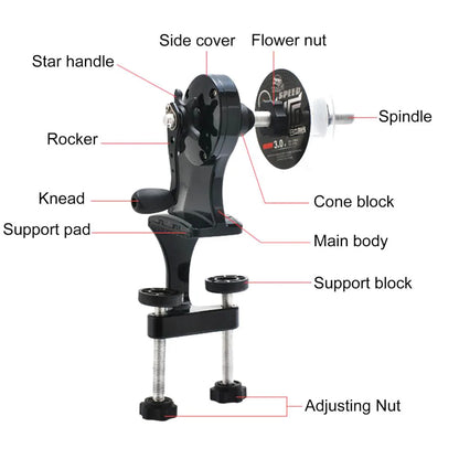 Adjusted Fishing Line Spool Winder System High Speed 2+1BB Spooler Baitcasting Spinning Reel Lines Winding Machine Tackle Tools