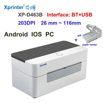 Xprinter Termisk Fraktskrivare 4" – XP-420B 460B 463B USB Bluetooth WiFi Ethernet – DHL FedEx UPS Streckkod 203dpi CE 2026