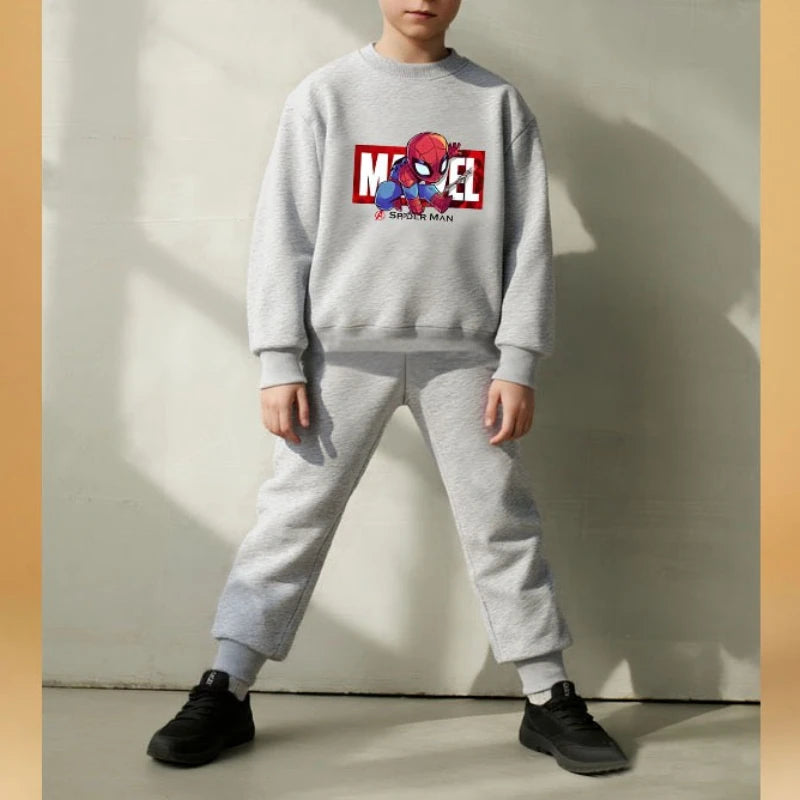 2026 Spring Autumn Boys Sweatshirt Sets Kids Cute Cartoon Printed Hoodies and Pants 2pcs Sets Children's Long Sleeved Clothes