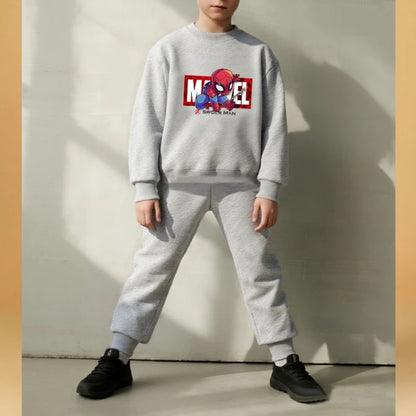 2026 Spring Autumn Boys Sweatshirt Sets Kids Cute Cartoon Printed Hoodies and Pants 2pcs Sets Children's Long Sleeved Clothes