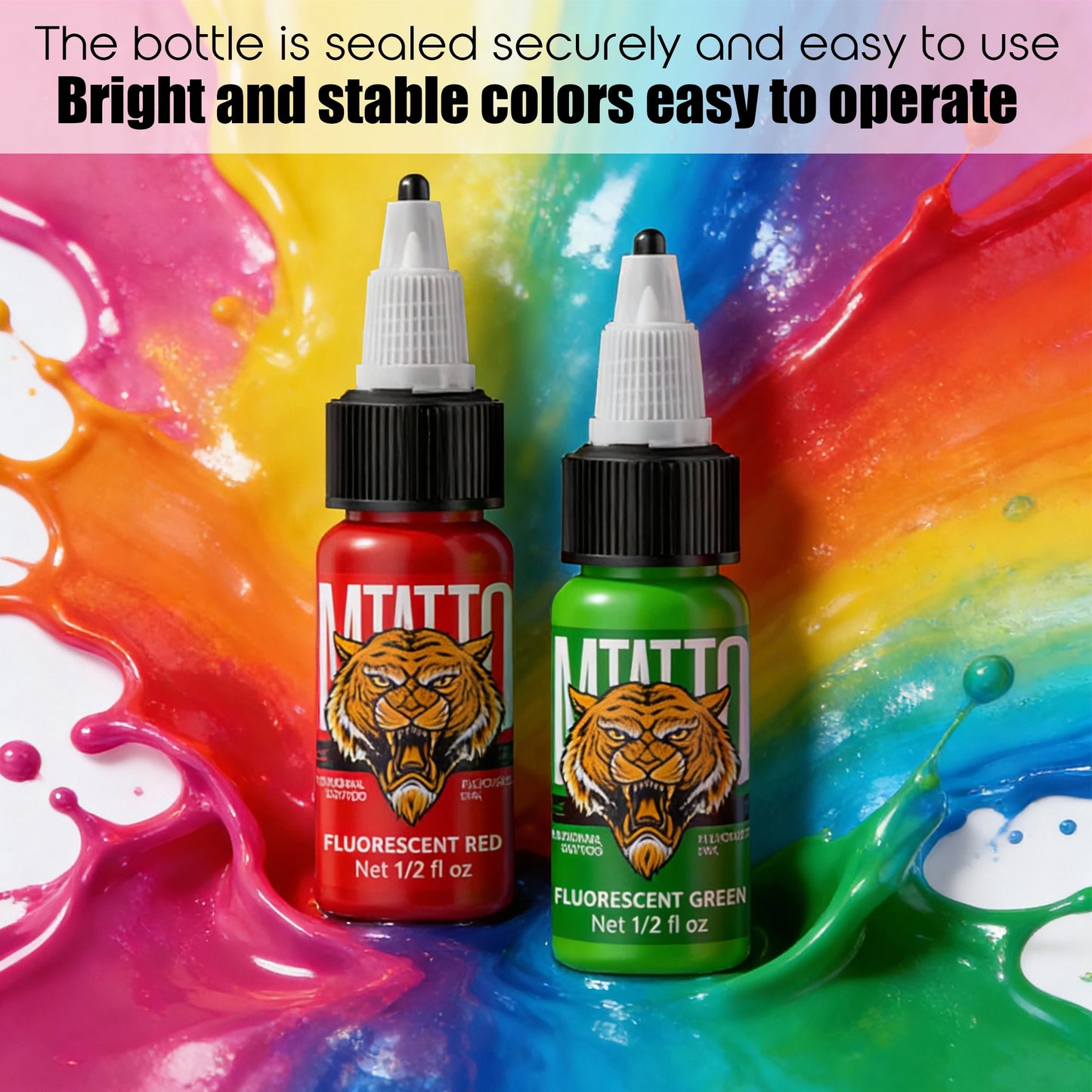 DM Fluorescent Tattoo Ink 15ml 1/8PCS Color Professional Beauty Paints Natural Plant Extract Pigment Body Painting Tattoo Ink