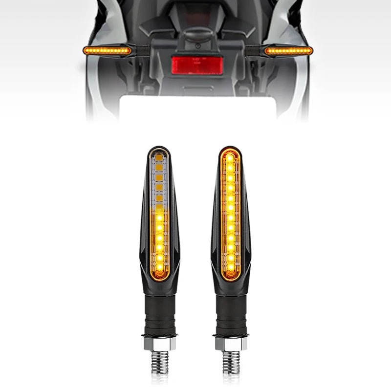 2 st LED-blinkers för motorcykel med flytande ljus, 12 LED