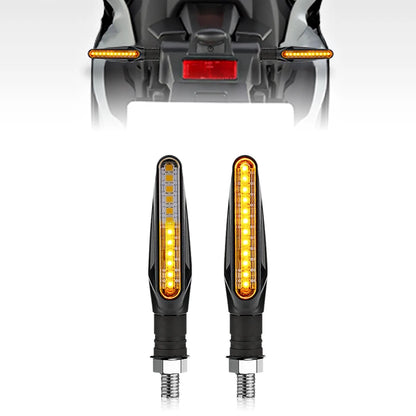 2 st LED-blinkers för motorcykel med flytande ljus, 12 LED