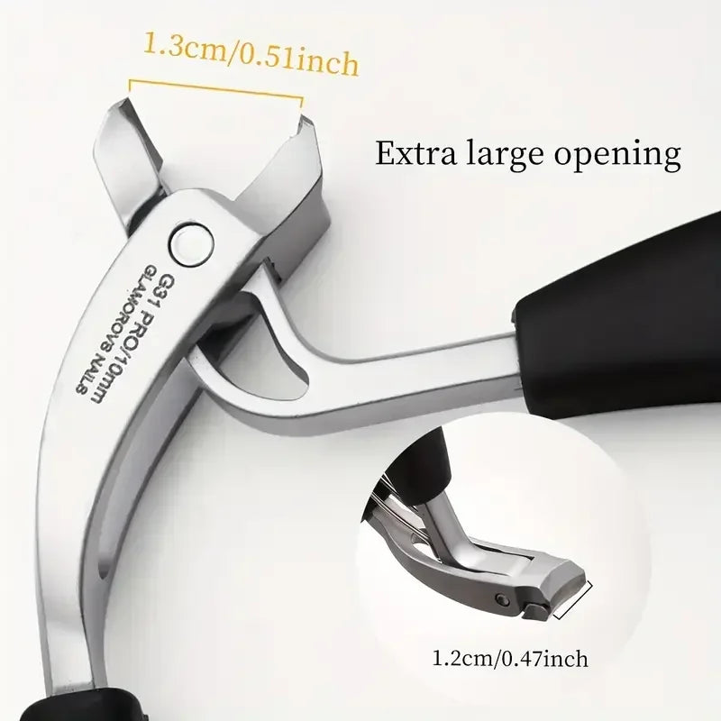 Heavy-Duty Nail Clippers Prevent Splashing Wide Fingernail Clipper Thick Hard Toenail Cutter Arc Blade Manicure Scissor Tools