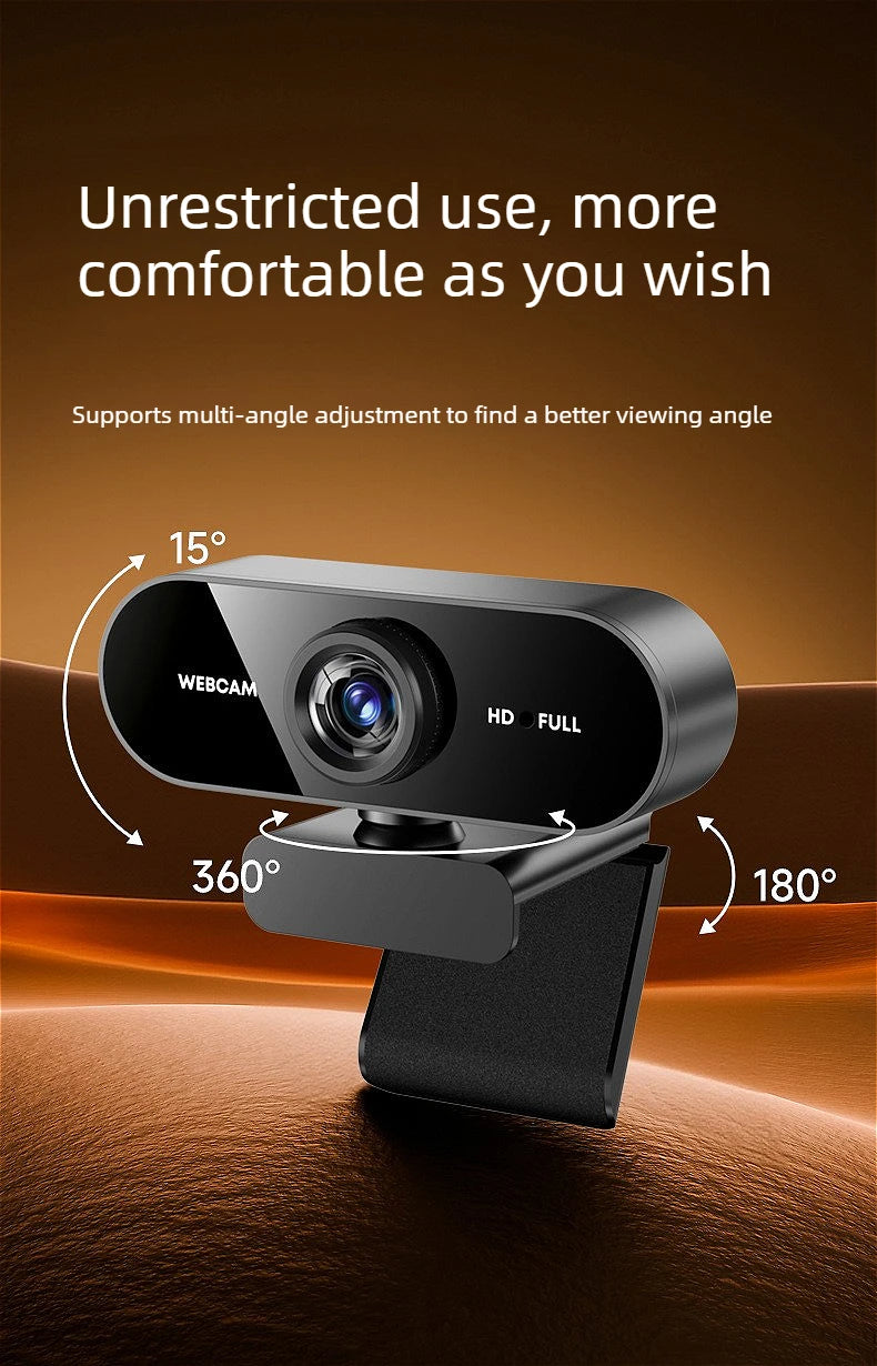 MINGCVIL 1080P HD Mini Webcam with Microphone USB Interface Supports Laptop Desktop Computer for Live Video Call Conference