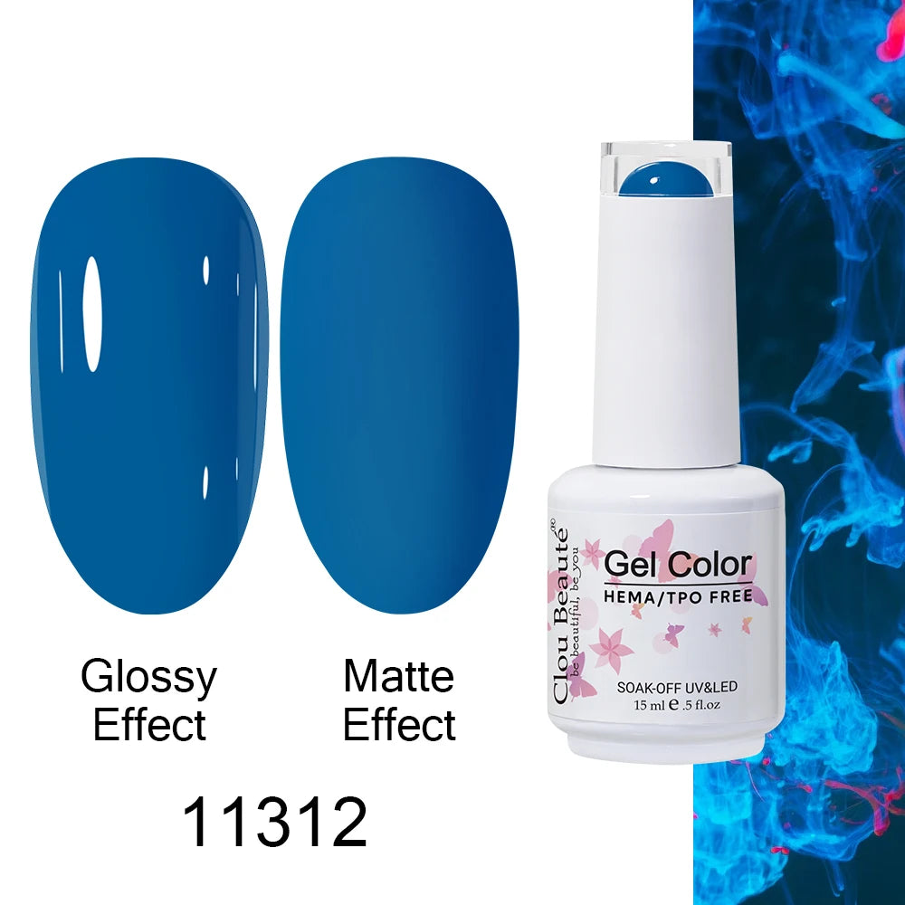 Clou Beaute Gel Nail Polish Neon Brown Royal Blue Red Green Pastal Nude Nail Art Varnishes Gel Lacquer Top Coat UV Gel Nail