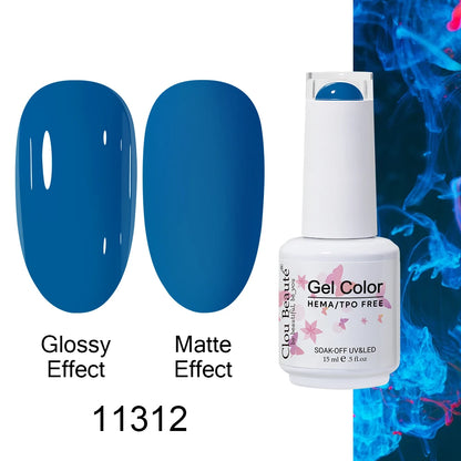 Clou Beaute Gel Nail Polish Neon Brown Royal Blue Red Green Pastal Nude Nail Art Varnishes Gel Lacquer Top Coat UV Gel Nail