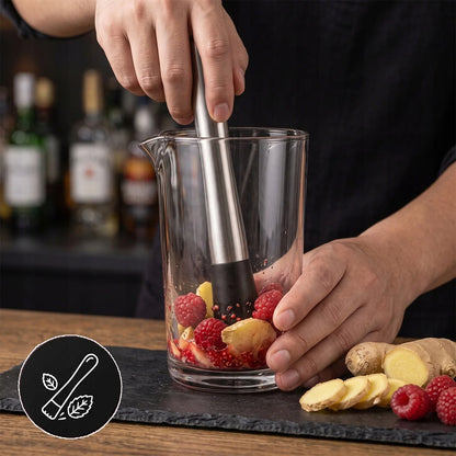 Professional Bartender Cocktail Shaker Set with Bar Tools Home Bar Accessories Kit Stainless Steel Complete Bartending Kit Jigger Strainer Muddler Stirrer Bottle Opener for Home Bar Restaurant Party Beverage Drink Mixing Enth