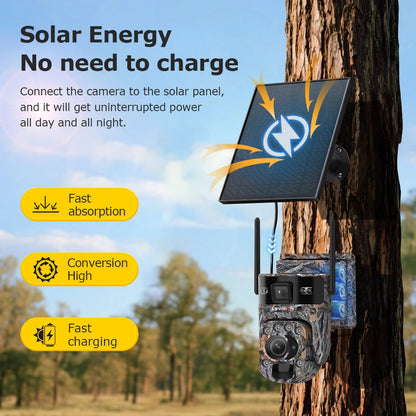 LS VISION 12MP 20X Optical Zoom 4G/ WiFi Solar Camera Outdoor Camouflage PTZ Cameras Surveillance CCTV Solar Hunting Camera Ubox