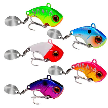 Fishing Lures Wobble Rotating Metal Vib Vibration Bait Winter Fishing 6g 15g 28g Artificial Hard Baits Spinner Spoon Lure