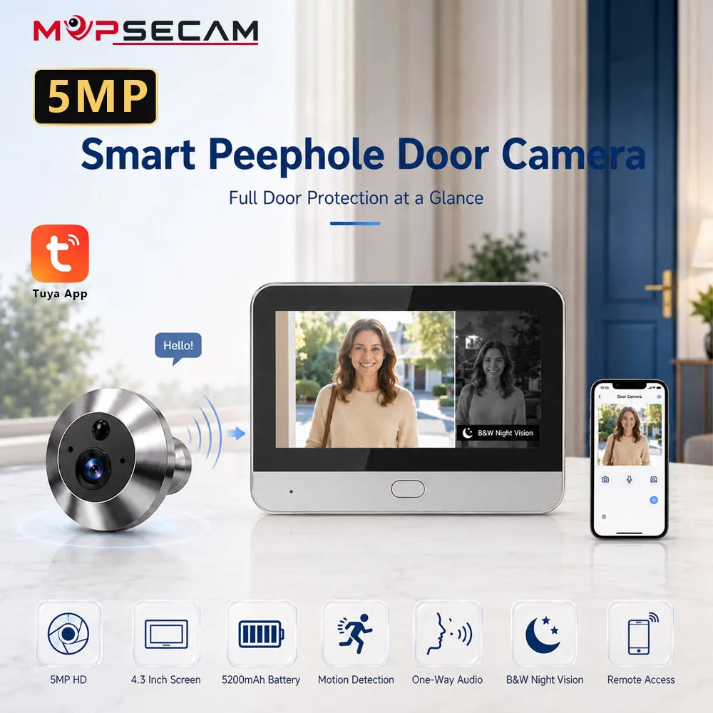 MvpSecam digitalt dörröga med 4,3-tumsskärm och Wi-Fi