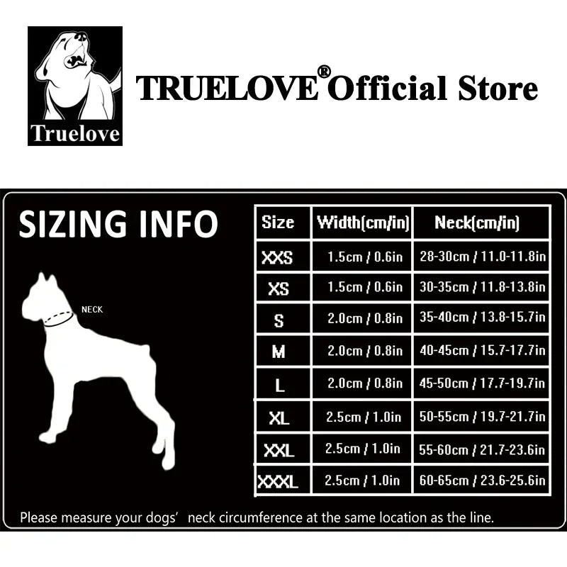 Truelove justerbart mesh-stoppat hundhalsband med 3M reflex
