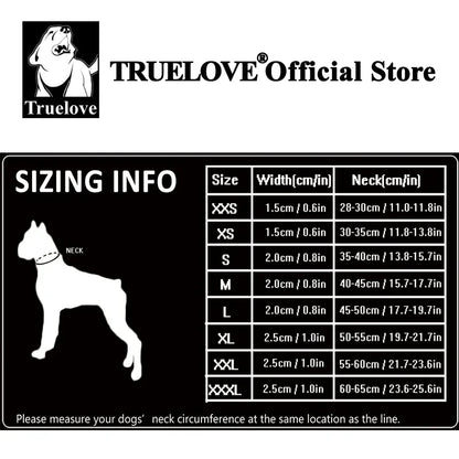 Truelove justerbart mesh-stoppat hundhalsband med 3M reflex