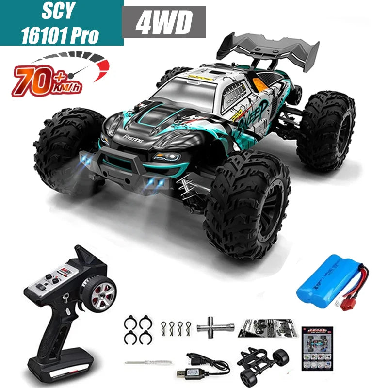 MJX VS RC Car SCY 16101 16102 PRO 4WD 70Km/h 1/16 High Speed Drift Monster Off-road Remote Control Vehicle Electric Crawler