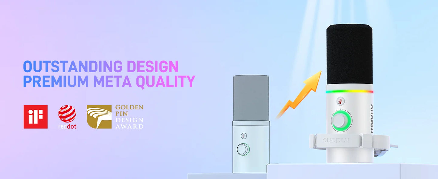 MAONO PD200X RGB Gaming Microphone Dynamic Microphone USB/XLR Dual Mode Microphone Podcast Mic RGB XLR/USB Gaming Podcasting Mic