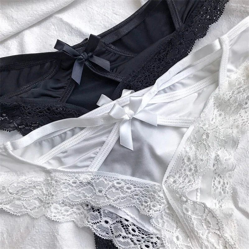 Sexy Hollow Cross Panties Women Underwear Lace Embroidery Low-Rise Temptation G-String Summer Breathable Thong Ladies Intimates