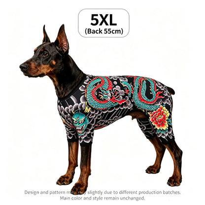 Streetwear Pet Tattoo Suit 4-Way Stretch Full Body Clothes S-10XL Comfortable Dog Cat Costume for Small to Large Pets