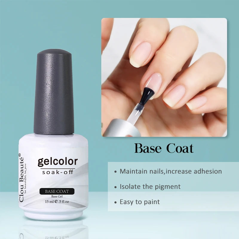 Clou Beaute Transparent French Gel Polish Translucent Nude Pink Red Jelly Glass Milky White Varnish Rainbow Color Nail Art
