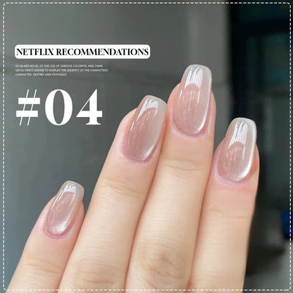 MIANEL 12ML Hibiscus Purple Cat Eye Gel Nail Polish Super Whitening Glass Beads Cat Eye Nails Purple Nials Blue Nails 1-12PCS