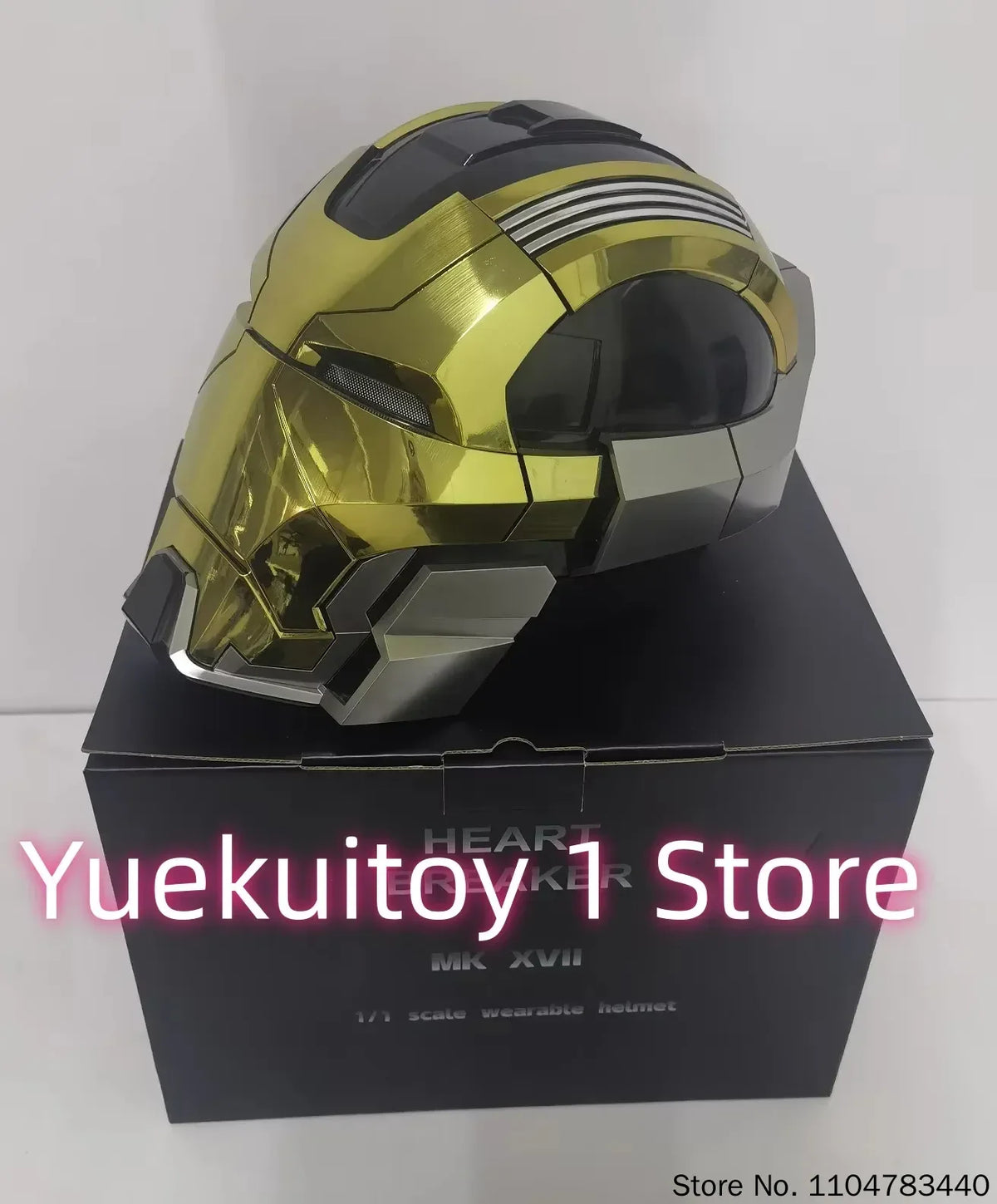 Bärbar Bumblebee hjälmleksak med armkanon och rollspelsdesign