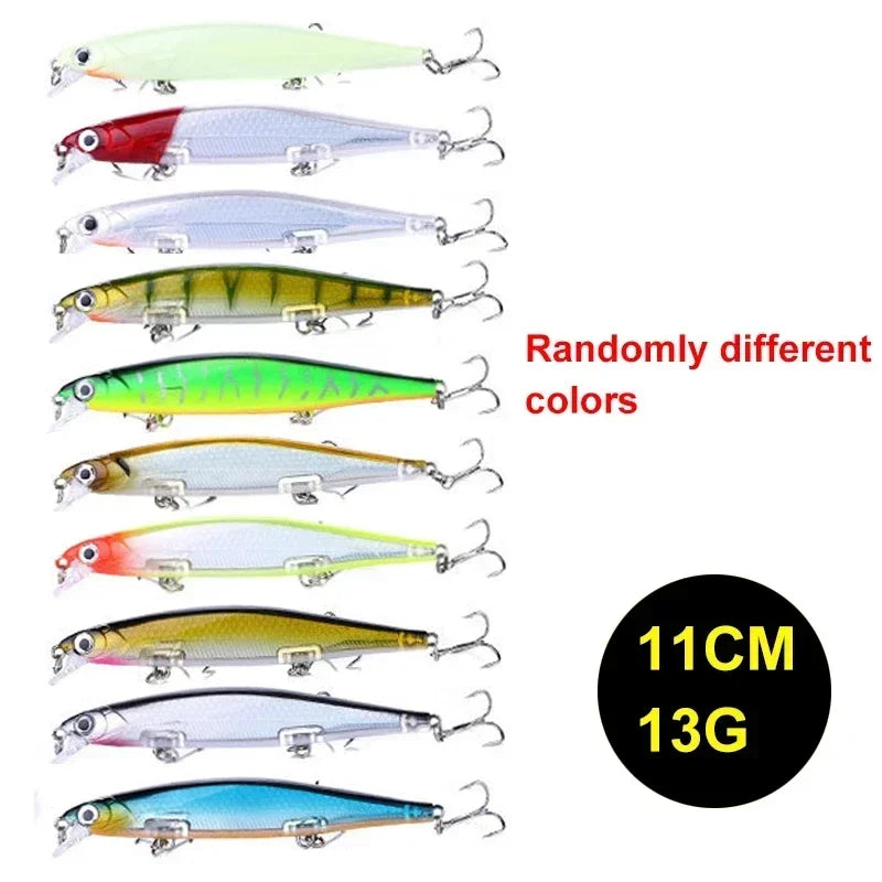 3/5/8PCS Fishing Lures Kit Minnow Popper Baits with Hooks Saltwater Freshwater Trout Bass Salmon Swimbait Fishing Accessories