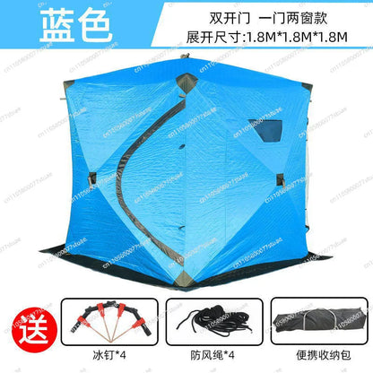 Hexagonal ice fishing tent Thickened warm and cold-proof quick-opening tent Winter fishing camping Ski portable tent