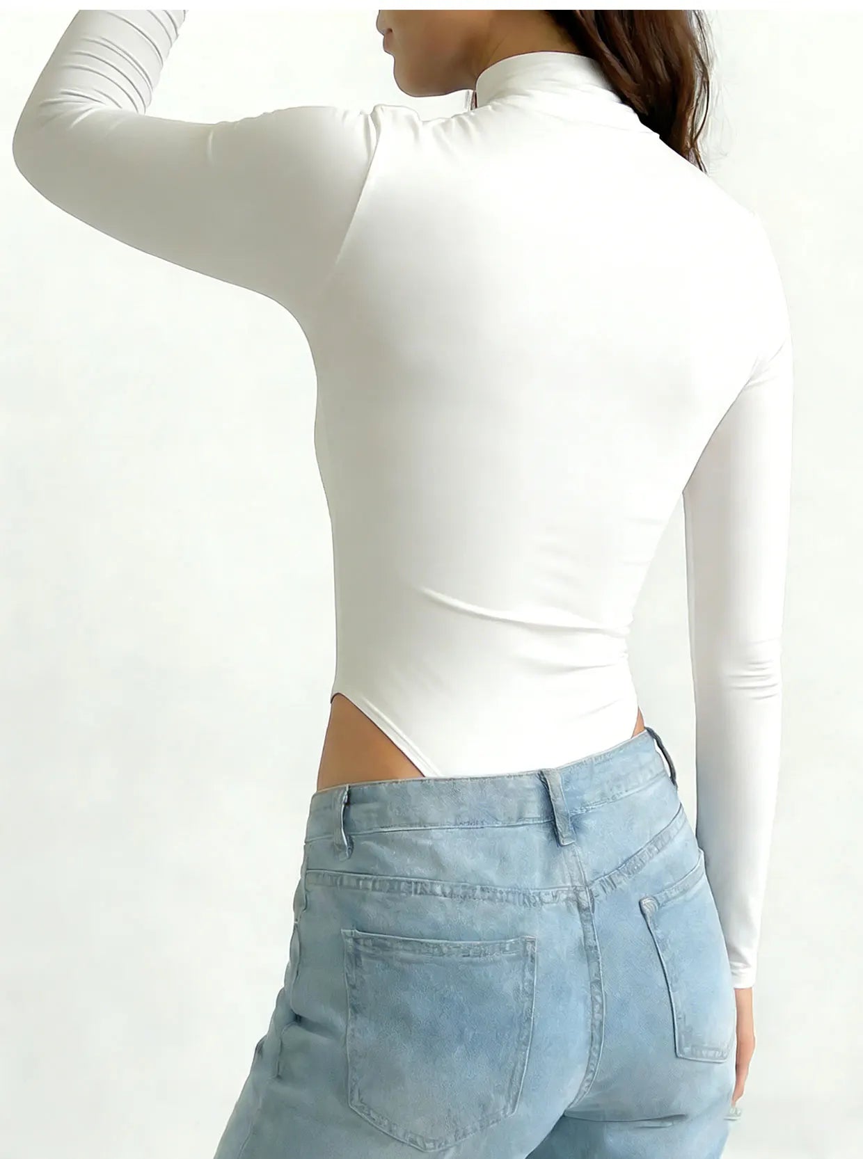 Women's long-sleeved plus-size one-piece dress - fashionable basic style tight-fitting garment - dance outfit one-piece pants