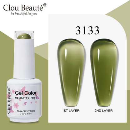 Clou Beaute Semi-transparent Jelly Color UV Gel Manicure Gel Nail Nail Supplies For Professionals Semi-permanent Varnish 15ml