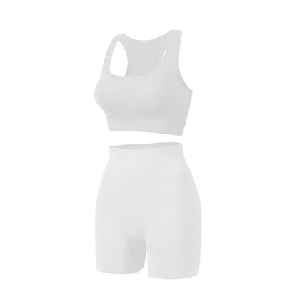 Dam Underkläderset – Sömlös BH & Trosor Crop Top Sport Yoga Fitness, 8 Färger M–XXL