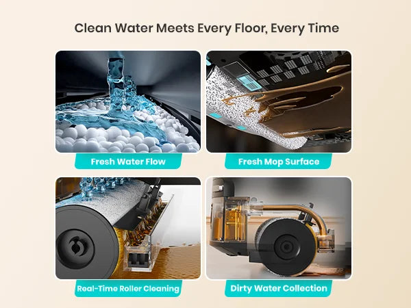 Lefant M265 Wet and Dry Robot Vacuum Cleaner, 20000Pa, Self Cleaning Wet Roller, Clean Water Wash, Laser dToF, Anti-Tangle, WiFi 2.4G/5G/Alexa/APP