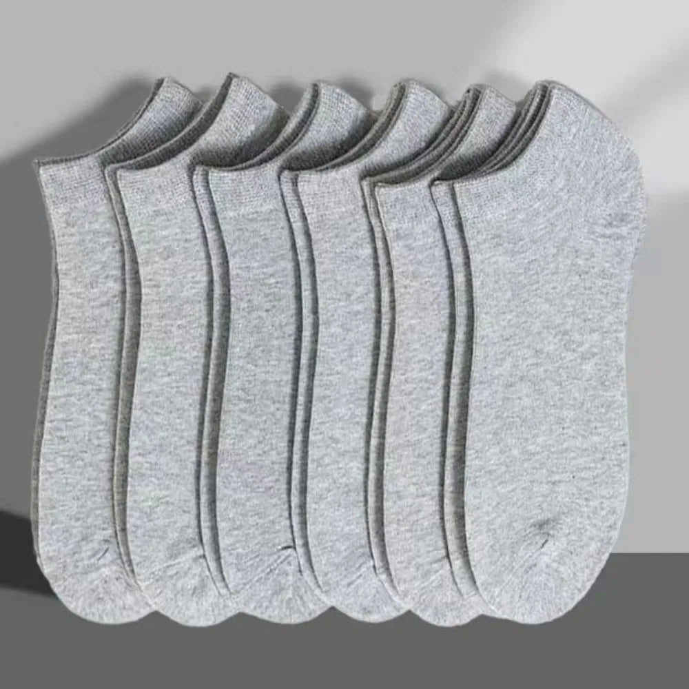 Unisex Casual Plain Color Boat Socks Thin Breathable Comfy Anti Odor Sweat-absorbing Ankle Socks For Men Women black,white,gray