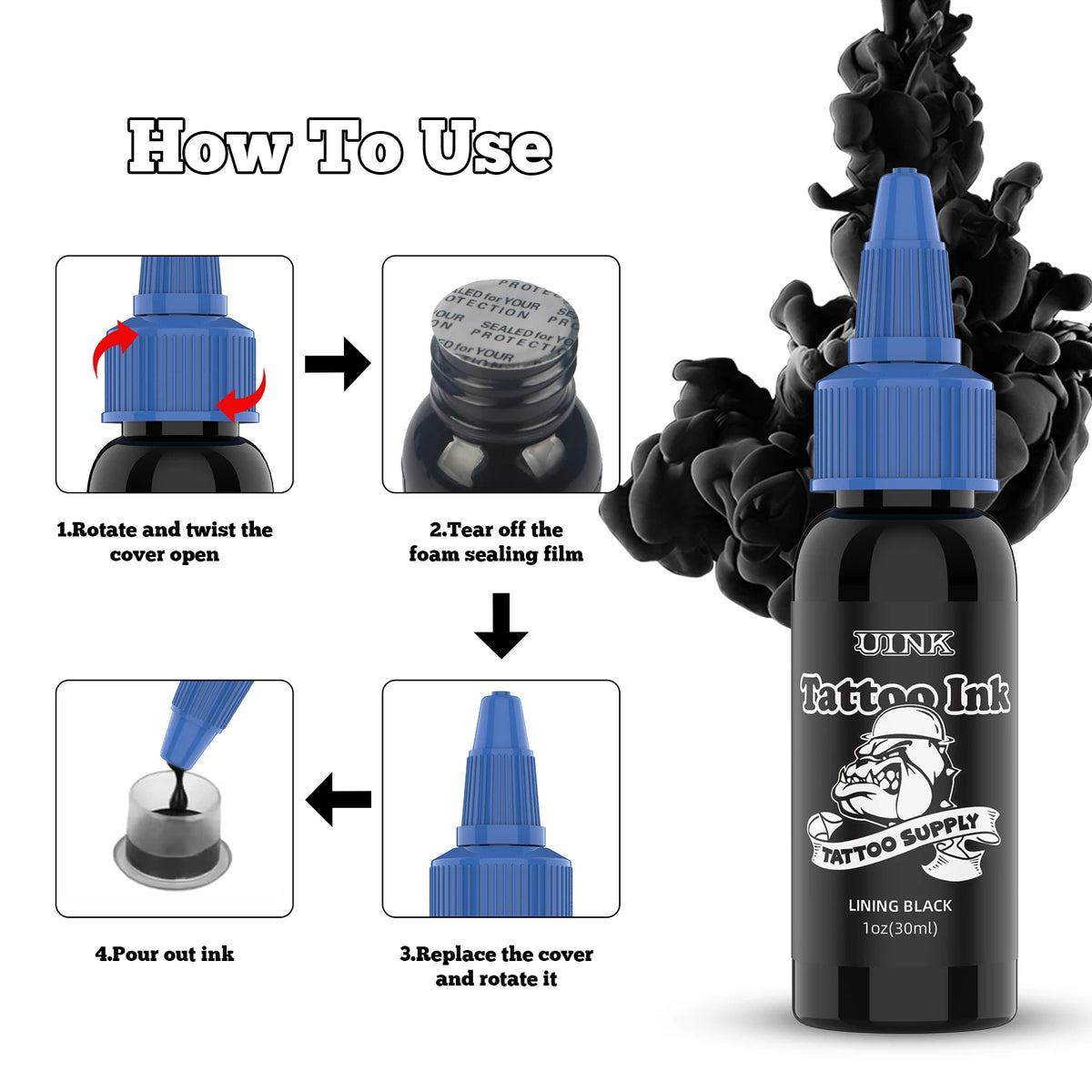 30ml High Quality Tattoo Ink Red/White/Black Three Colours Pigment Body Art Tattoo Ink Kit Tattoo Supplies Accessories
