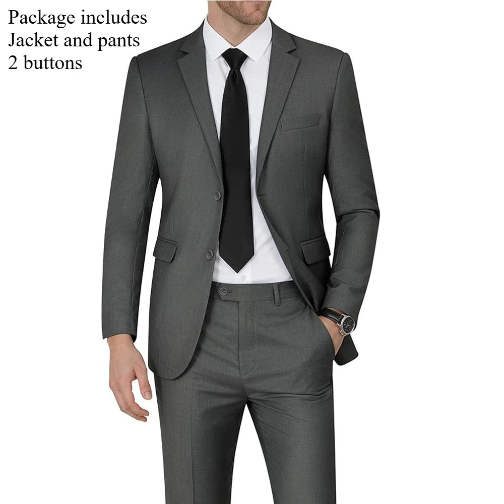 Men Suits Sets High Quality For Wedding Elegant 2 Pieces Jackets Pants Stretch Blazers Tailored Formal Full 2025 Costume
