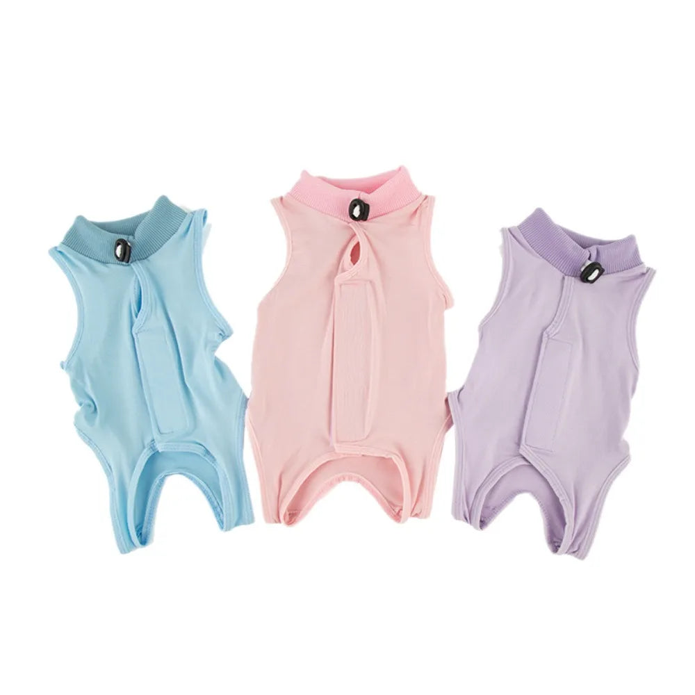 Soft Cat Recovery Vest Anti Licking Kitten Surgery Suit Pet Sterilization Jumpsuit Comfortable Weaning Clothes for Daily Care