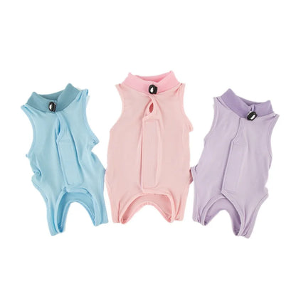 Soft Cat Recovery Vest Anti Licking Kitten Surgery Suit Pet Sterilization Jumpsuit Comfortable Weaning Clothes for Daily Care