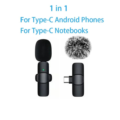 Wireless Lavalier Lapel Microphone for iPhone, iPad, Mini Video Recording Mic for Interview Video Podcast Vlog Noise Reduction