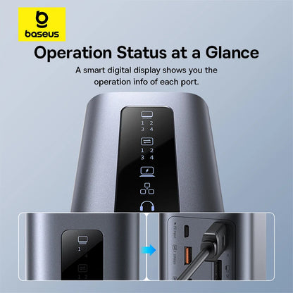 Baseus 11/12-i-1 USB-C-docka med flera skärmutgångar och PD