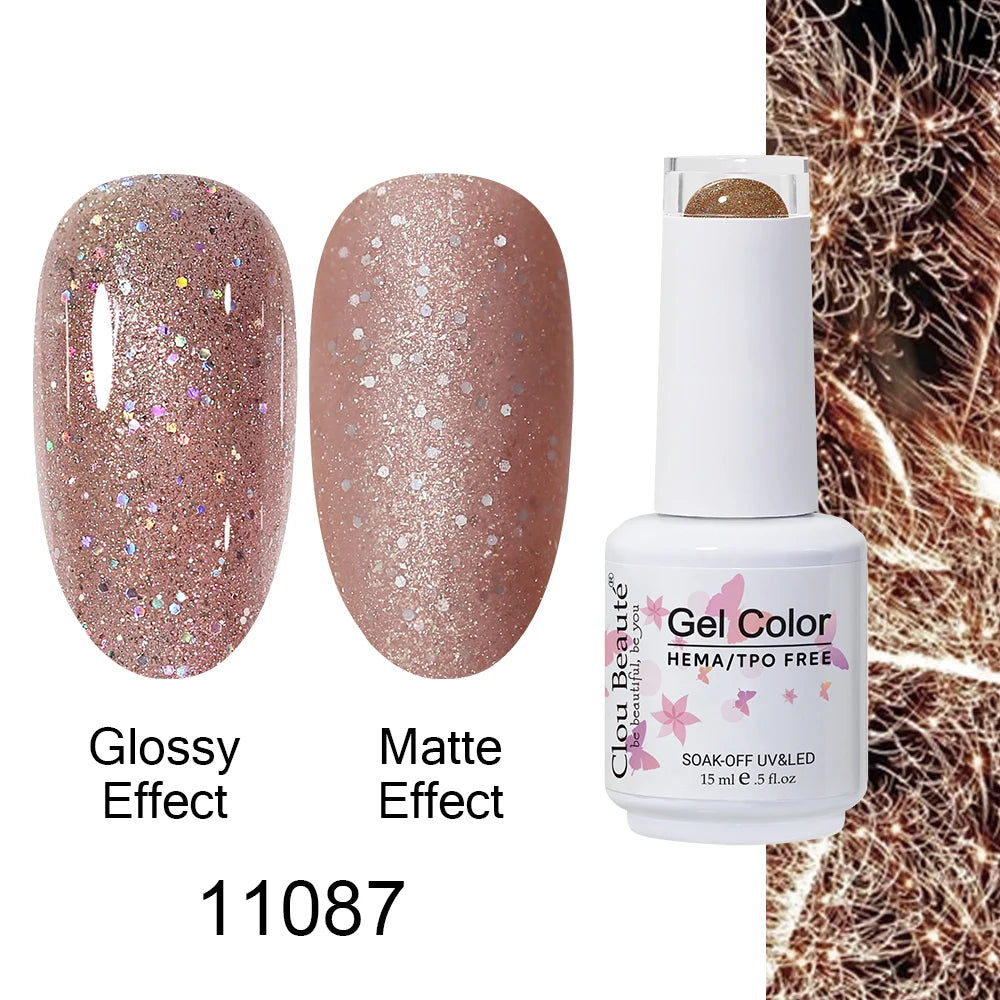 Clou Beaute Gel Nail Polish Neon Brown Royal Blue Red Green Pastal Nude Nail Art Varnishes Gel Lacquer Top Coat UV Gel Nail