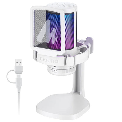 MAONO DGM20 USB Gaming Microphone for PC with RGB Light Noise Reduction Tap-to-Mute Gain Control for Discord Streaming Podcast