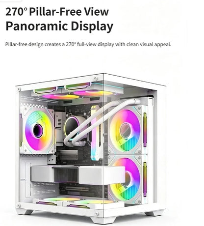 S920 Mini Ocean‑Style White M‑ATX PC Chassis Side‑Transparent Panel DIY Desktop Gaming Computer Case